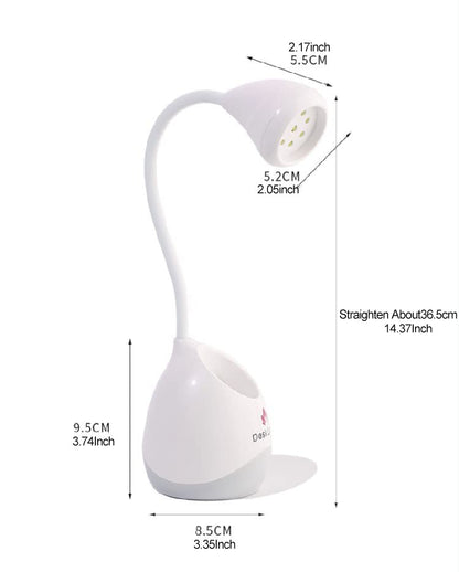 36W Rechargeable UV LED Nail Lamp, Gooseneck Light for Gel Nails Hands Free, Mini Portable Dryer With Brush Holder for Travel Home & Salon Manicure - color: Ya White