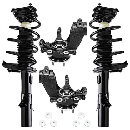 Detroit Axle - Front Steering Knuckles w/Wheel Hub Bearings Struts w/Coil Springs Assembly 2012-2013 Ford Focus 2.0L - size: 4QU47856/ Big strut kit