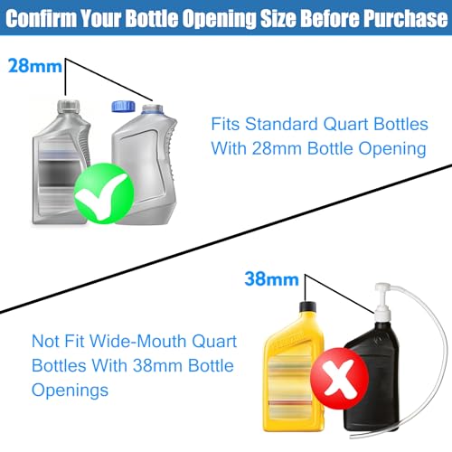 Bentolin Fluid Pump for Standard Quart Bottles -Gear Lube Pump Stroke with 3rd Hand Adapter, Transfer Gear Oil, Transmission and Differential Fluid (28mm)