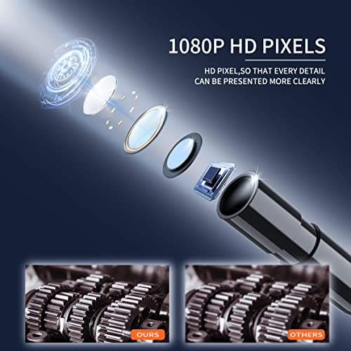 Daxiongmao Borescope Camera, 1080P HD IP67 Waterproof Endoscope with LED Light, 4.3" IPS Screen Flexible Snake Camera for Automotive Engine, Pipe, Wall & Vent InspectionI - size: 4.3" P410 Borescope