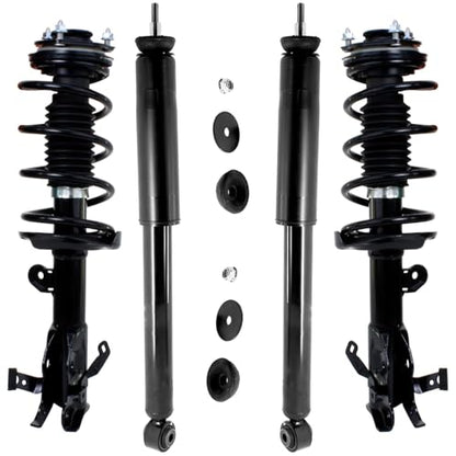 Detroit Axle - Front Struts Rear Shocks for 2013 2014 2015 Honda Civic, 2 Complete Ready Struts with Coil Springs 2 Shock Absorbers Assembly Suspension Replacement - size: 4AQ47280-V1/ strut shock kit