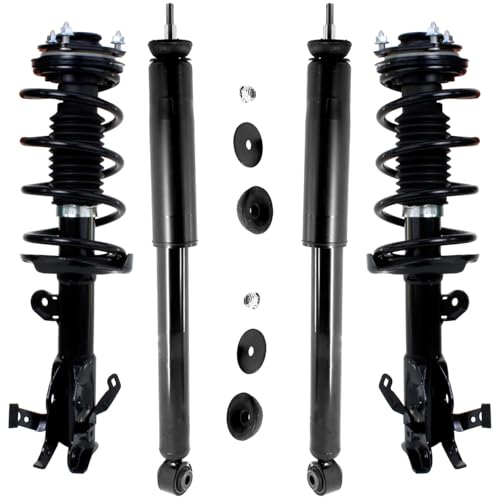 Detroit Axle - Front Struts Rear Shocks for 2013 2014 2015 Honda Civic, 2 Complete Ready Struts with Coil Springs 2 Shock Absorbers Assembly Suspension Replacement - size: 4AQ47280-V1/ strut shock kit