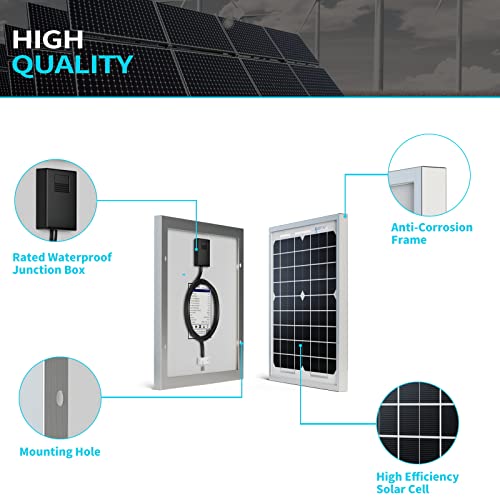 5W-Solar-Battery-Trickle-Charger-Maintainer 12V-Solar-Panel -Charger Waterproof Small Solar Panels for Car, Automotive, Motorcycle, Boat, Marine, RV,Trailer, Truck, etc. - size: 5W