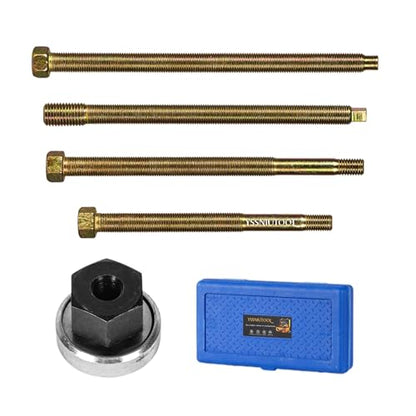 5pcs Long Reach Crank Pulley Underdrive Pulley Damper Installation Tool Set, Harmonic Balancer Installer Tool Kit With 4 Adapters & Nut Bearing