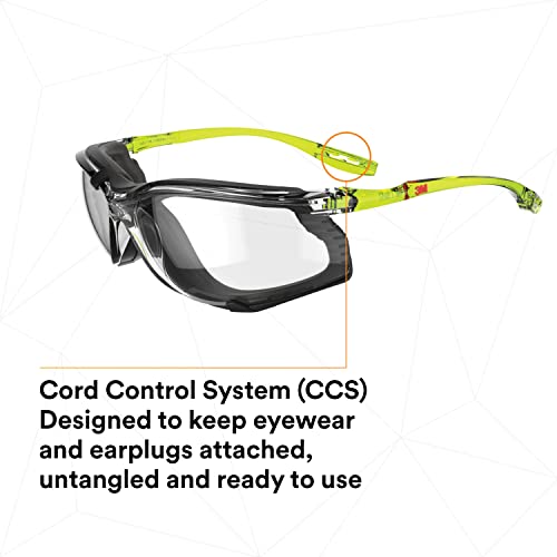3M Safety Glasses Scotchgard Anti-Fog Coating - color: Clear Lens, Green/Black Frame With Foam Gasket, size: One size fits most