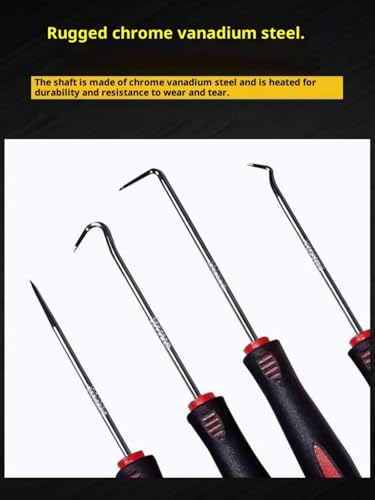 4 Pcs Automotive Pick Tool Set for Car Auto Oil Seal, Precision Steel Removal Kit with Ergonomic Non-Slip Grips for Car Engine, Transmission Seal, Gasket, O-Ring Repair, Maintenance - color: Long