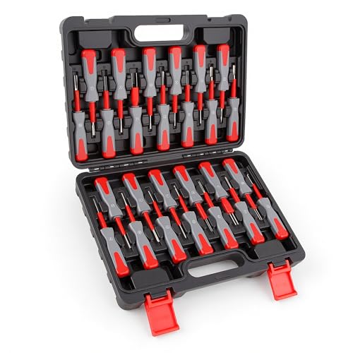 26PCS Universal Terminal Removal Tool Kit, Connector Pin Removal Tool for Replace Universal Automotive Vehicle Wire Harness Pin Connector Release - size: 26PCS