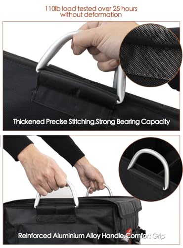 Small Trunk Organizer With Lid, For SUV Car Truck, Black 28L, Foldable Waterproof Oxford Fabric, 2-Compartments With Aluminium Alloy Handle