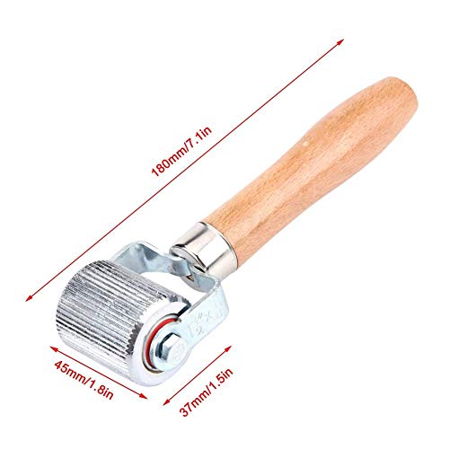 Patch Tire Repair Tool, Car Wheel Wood Handle Tire Patch Repair Stitcher Ball Bearing Roller Repair Tool(M)