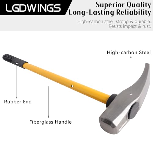 32" Tire Bead Breaker Wedge, Heavy Duty Manual Tire Hammer for Semi Truck, Tractor, Bus & RV - Unbreakable Fiberglass Handle Shock-Absorbing Rubber Grip, High-Carbon Steel Wheel Changing Tool