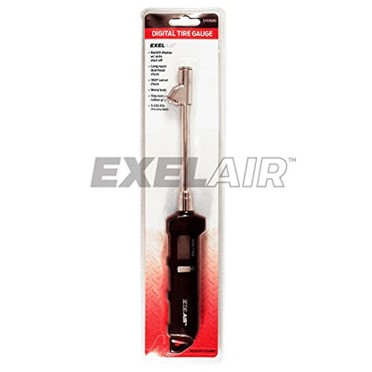 EXELAIR EX516DIG by Milton Digital Dual Head Tire Gauge with Extended Swivel Air Chuck,Black/Silver