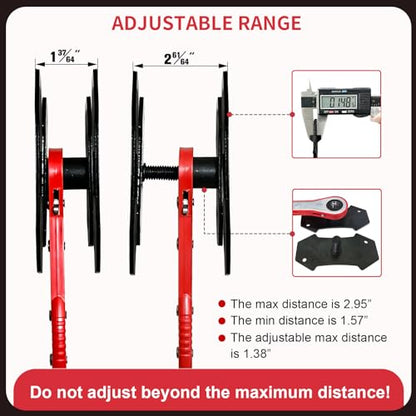 YATOINTO Brake Caliper Compression Tool, Caliper Piston Compressor Tool with Brake Pad Spreader – Includes 2 Large Press Plates & 4 Brake Caliper Hangers for Automotive Disc Brake Repair (Red) - size: 2 Pcs Steel Plates+4 Caliper Hangers