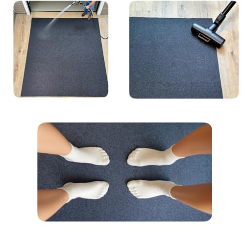 Oil Spill Mat, 39" x 61"- Absorbent, Durable Reusable, Washable, Non-Slip, Anti-Leak, Easy to Clean Cuttable, Polyester with TPR Waterproof Layer, Charcoal - Protects Garage/Driveway Surfaces - size: 3'3" x 5'1" (Rectangular)