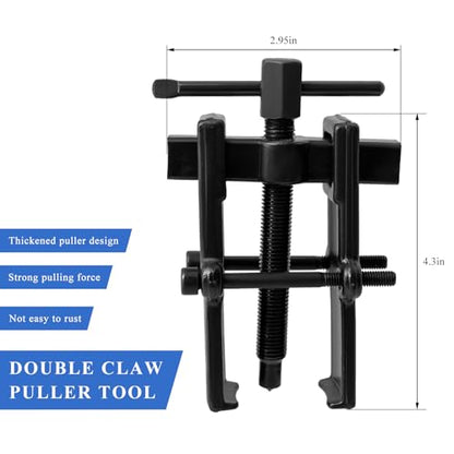 4" 2-Jaw Gear Puller, Adjustable Carbon Steel Flywheel Remover Bearing Gear Puller, Two Claws Separate Lifting Device Pump Removal Tool for Bearings Pulleys Flywheels (Black) - color: Black