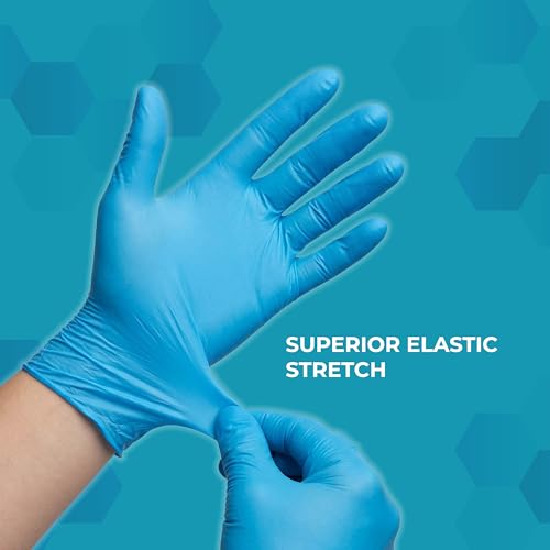 VOS Disposable Gloves| Heavy Duty | Powder Free | Latex Free Rubber | 100 Count Box |food Safe