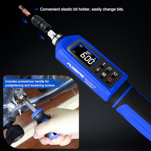 46 Pcs Digital Torque Screwdriver Set 1/4",0.8-53.2 LB.IN Adjustable Inch Pound Torque Screwdriver, Torque Wrench Screwdriver ±1% Accuracy, LCD with Buzzer & LED Alerts - size: 1/4" 0.8-53.2 LB.IN