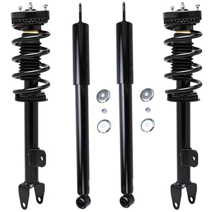 Detroit Axle - RWD Struts Shock Absorbers for 2012-2023 Dodge Challenger 2012-2017 2019-2023 Charger, 2 Front Complete Struts w/Coil Spring 2 Rear Shock Absorbers Replacement - size: 4AQ47473/ strut shock kit