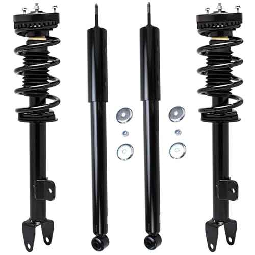 Detroit Axle - RWD Struts Shock Absorbers for 2012-2023 Dodge Challenger 2012-2017 2019-2023 Charger, 2 Front Complete Struts w/Coil Spring 2 Rear Shock Absorbers Replacement - size: 4AQ47473/ strut shock kit
