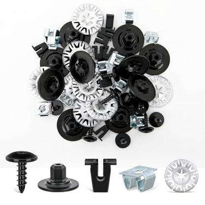 GOOACC 50Pcs Nylon Screw Grommets Retainers Fender Liner & Splash Shield Nut Kit Compatible for VW Audi Replace 811-807-577-C N90335006 WHT-000-713 N90775001 N10327102 - color: 50Pcs VW Audi Nut Kit Retainers