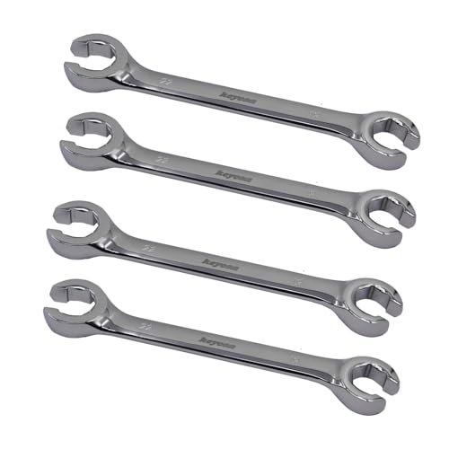 Flare Nut Wrench 19mm x 22mm Metric Double Open End for Removing Replacing Nuts, 1 Piece - size: 19mm x 22mm