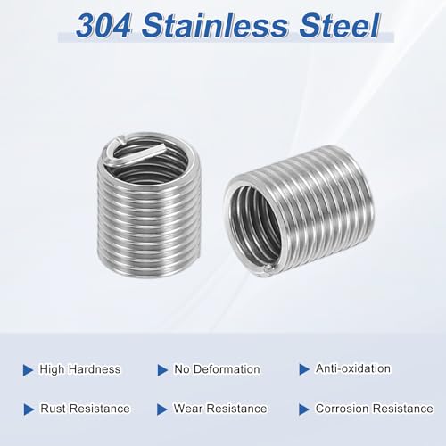 PATIKIL Wire Thread Inserts 1/4-28 UNF 2D 12.8mm, 20Pcs 304 Stainless Steel Helical Coiled Wire Screw Threaded Sleeve Sheath for Mechanical Equipment Automotive Repairs - size: 1/4-28 UNF, 12.8mm