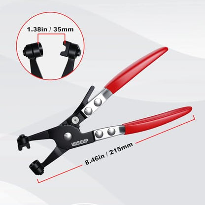 WISEUP Hose Clamp Pliers Heavy Duty Hose Remover Tool for Removal and Installation of Spring Hose Clamps,for Automotive Fuel, Oil, Coolant, Radiator