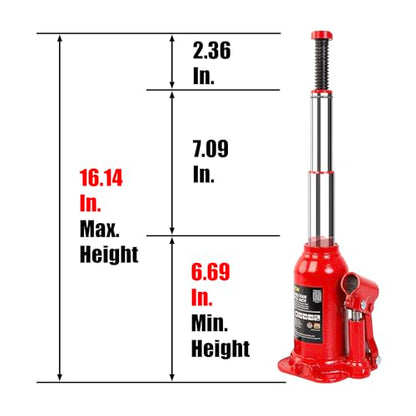 Big RED 4 Ton (8,000 LBs) Torin Double Ram Welded Bottle Jack for Car Auto Repair and House Lift, ATH80402XR - size: 4 Ton (8,000 LBs), style: Double Ram