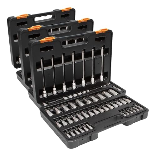 GEARWRENCH 44 Piece 1/4", 3/8", 1/2" Drive SAE/Metric Hex Bit Socket Master Set - 89086 (Pack of 3) - size: Large (Pack of 3)