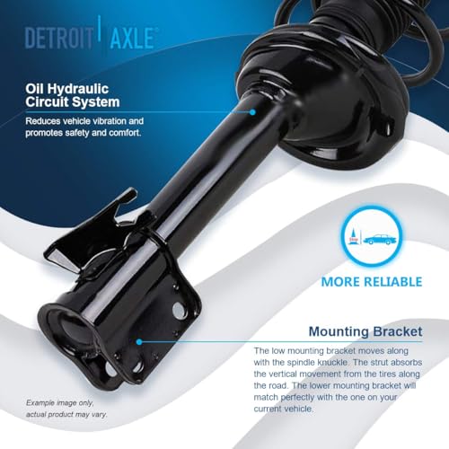 Detroit Axle - Rear Steering Knuckles & Wheel Hub Bearings Struts w/Coil Spring Replacement for 2003-2005 Subaru Forester - 4pc Set - size: 4QU48640/ Big strut kit