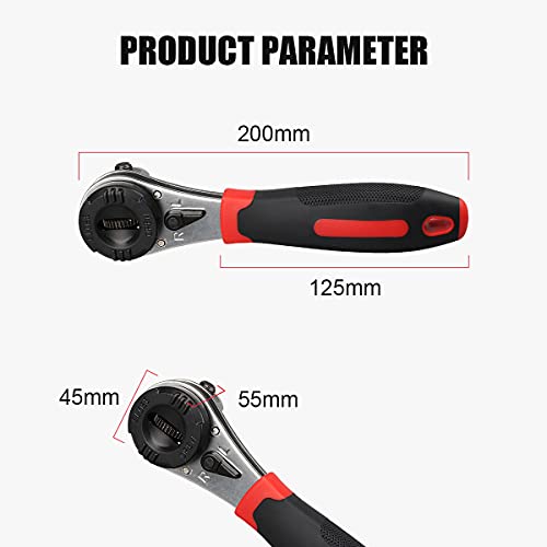 CMTOOL Adjustable Ratchet Wrench Kit for 6-22mm Screw, Portable Adjustable Ratcheting Wrench Set with Non-slip Handle