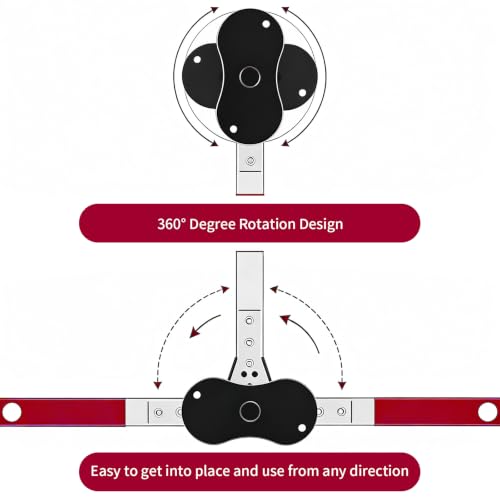 Brake Caliper Compression Tool, Brake Caliper Press, Caliper Piston Spreader, Universal 360° Ratcheting System with 2 Hooks Fits Single/Twin/Quad Disc Calipers for Cars SUV Light Trucks, Red - color: Red