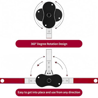 Brake Caliper Compression Tool, Brake Caliper Press, Caliper Piston Spreader, Universal 360° Ratcheting System with 2 Hooks Fits Single/Twin/Quad Disc Calipers for Cars SUV Light Trucks, Red - color: Red