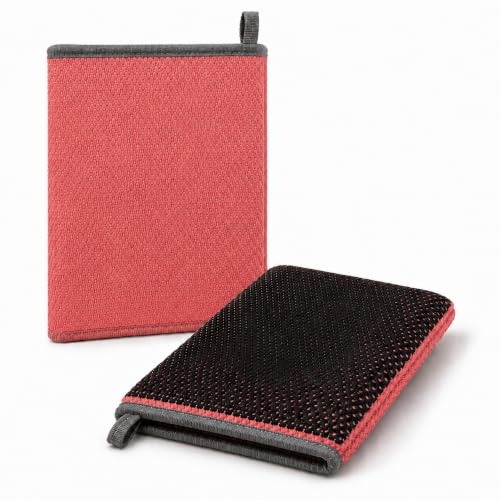Tidy Monster 2 Pack Clay Bar Mitt for Car Detailing, Medium Grade Auto Magic Clay Towel, Scratch-Free and Paint Safe, for Cleaning Polishing Detailing Cars Paint, Glass, Wheels (Red) - color: Red
