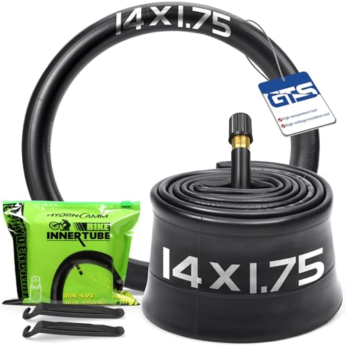 2 Pack Bike Tube 12"/14"/16"/18"/ 20"/ 22"/24"/ 26"/27.5"/28"/29" | 1.75/1.95/2.10/2.125 Bicycle Tube with 2 Tire Levers, 32mm AV Schrader Valve, Butyl Rubber Inner Tube for Kids/Road/MTB Bike - style: 14" X 1.75/2.125 (2pack)