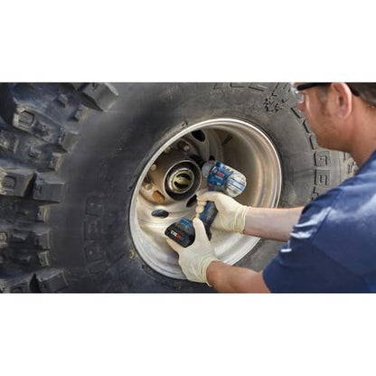 Bosch GDS18V-330PCB25 18V Brushless 1/2 In. Mid-Torque Impact Wrench Kit with Pin Detent and (2) CORE18V® 4 Ah Advanced Power Batteries - style: Industrial