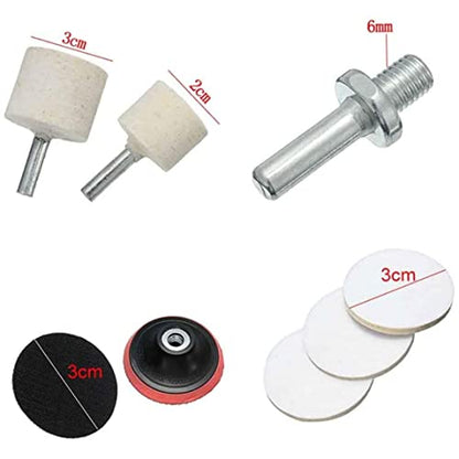 Car Glass Polishing Kit, Scratch Remover with Cerium Oxide Powder & Pad, 9 Pcs Set for Windshield & Window Restoration