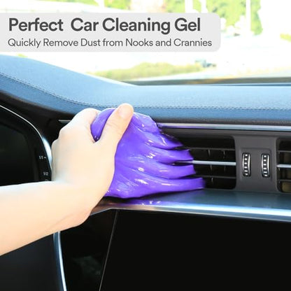 PULIDIKI Car Cleaning Gel Cleaning Putty Car Detailing Kit Car Interior Cleaner Car Slime Cleaner Dust Cleaning Supplies Car Accessories Car Gifts for Men Women Purple (2Pack) - color: Purple(2Pack)