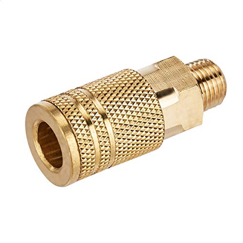 Amazon Basics Quick Connect Brass Air Coupler and Plug Kit, 1/4-Inch NPT Fittings, Air Compressor Accessories, 14 Count - size: 14 count (Pack of 1)