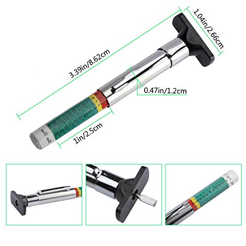 50 Pieces Tyre Tread Depth Gauge Color Coded Tire Tread Depth Accurate Measurement Tools