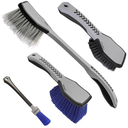 VIKING Essential Brush Bundle - Car Wash Cleaning Brushes for Wheels, Tires, Fender, Lug Nuts and Car Detailing