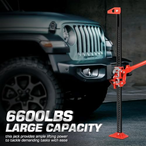 DNA Motoring 48'' Universal Farm Jack 3 ton 6600lbs Capacity Utility High Lift Farm Jack Ratcheting Off Road Jack for Car Truck Tractor SUV ATV UTV TOOLS-00765