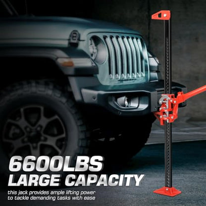 DNA Motoring 48'' Universal Farm Jack 3 ton 6600lbs Capacity Utility High Lift Farm Jack Ratcheting Off Road Jack for Car Truck Tractor SUV ATV UTV TOOLS-00765
