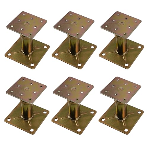 6 Pack House Floor Joist Support Jacks Adjustable 4 1/3"-7" for Leveling | Galvanized Steel, Small Mini Screw Jack Post Pole for Lifting, For Shed Stairs Porches Decks Crawl Spaces Leveling - size: 4.3-7 inch