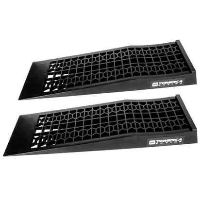 Tomioka Racing Super Slopes Low Profile Car Service Ramps Pair with Anti-Slip Pads, Perfect for Raise Lowered Car Oil Changes, Lift Vehicle Maintenance, & Jack Support