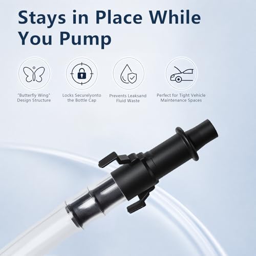 Fluid Transfer Pump for Gallon Quart Bottles - 4 Cap Adapters 38mm 40mm 43mm 50mm with Extension Tubes - Oil Transmission Gear Fluid ATF Hand Pump for Wide Mouth，and Fluid Pump - color: 30cc fluid pump 1 pack
