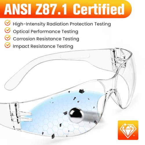 30 Pack Anti-Fog Safety Glasses for Men & Women, ANSI Z87.1 Certified Clear Protective Eyewear with Scratch & Impact Resistant Lenses, Lightweight for Construction, Lab, Manufacturing