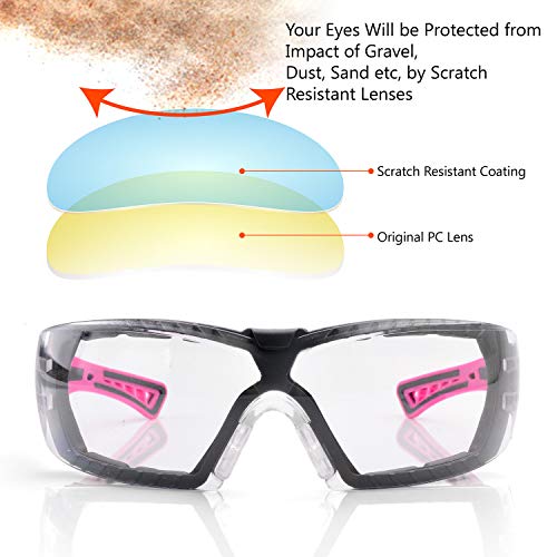 SAFEYEAR Women's Anti Fog Safety Goggles Glasses with HD Anti Scratch Resistant Lenses Work Goggles for Nurse Eye Protection - color: Purple