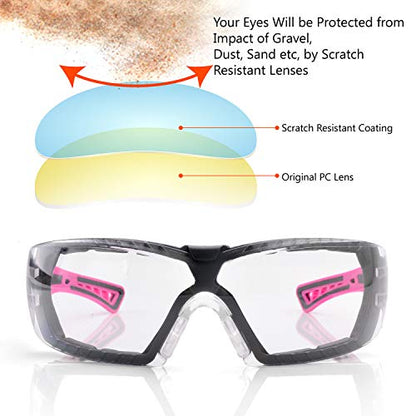 SAFEYEAR Women's Anti Fog Safety Goggles Glasses with HD Anti Scratch Resistant Lenses Work Goggles for Nurse Eye Protection - color: Purple