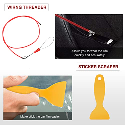 Nilight 40Pcs Auto Trim Removal Tool Set,Car Panel Audio Removal Tool, Clip Plier Upholstery Remover Removal Tool, Precision Hook and Pick Set,Car Film Scraper - color: Red, size: 40Pcs