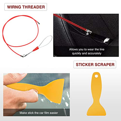 Nilight 40Pcs Auto Trim Removal Tool Set,Car Panel Audio Removal Tool, Clip Plier Upholstery Remover Removal Tool, Precision Hook and Pick Set,Car Film Scraper - color: Red, size: 40Pcs